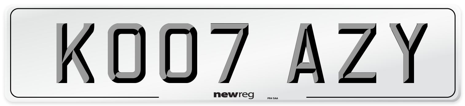 KO07 AZY Number Plate from New Reg